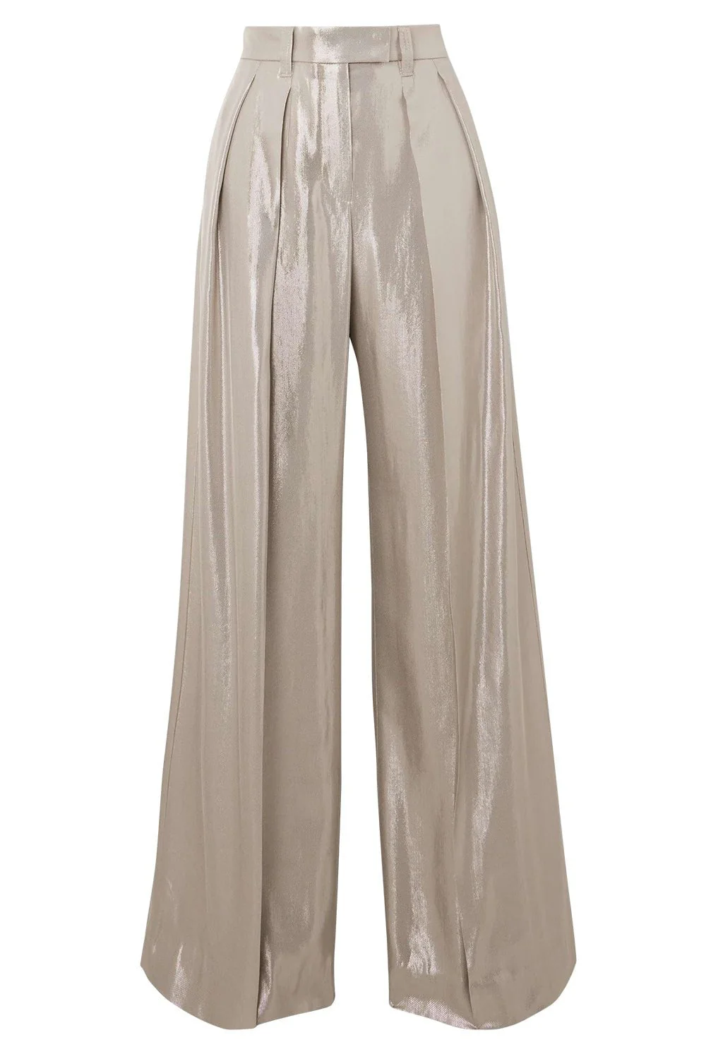 Metallic Wide Leg Pant - Oyster