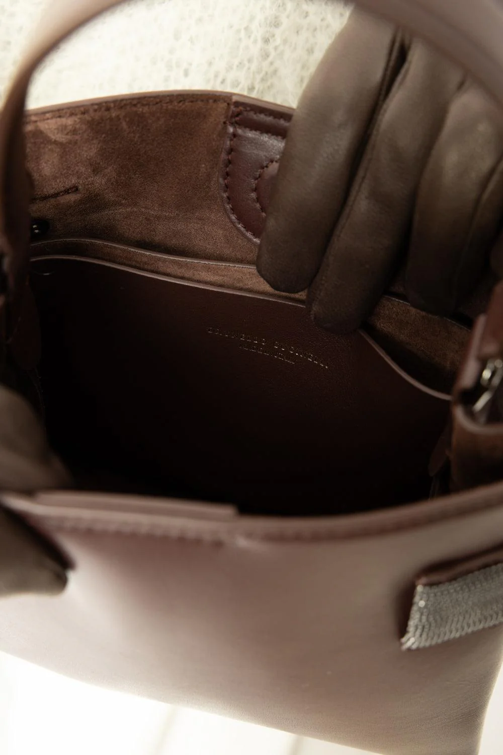 Mini Top Handle Tote Bag - Burgundy - Image 3