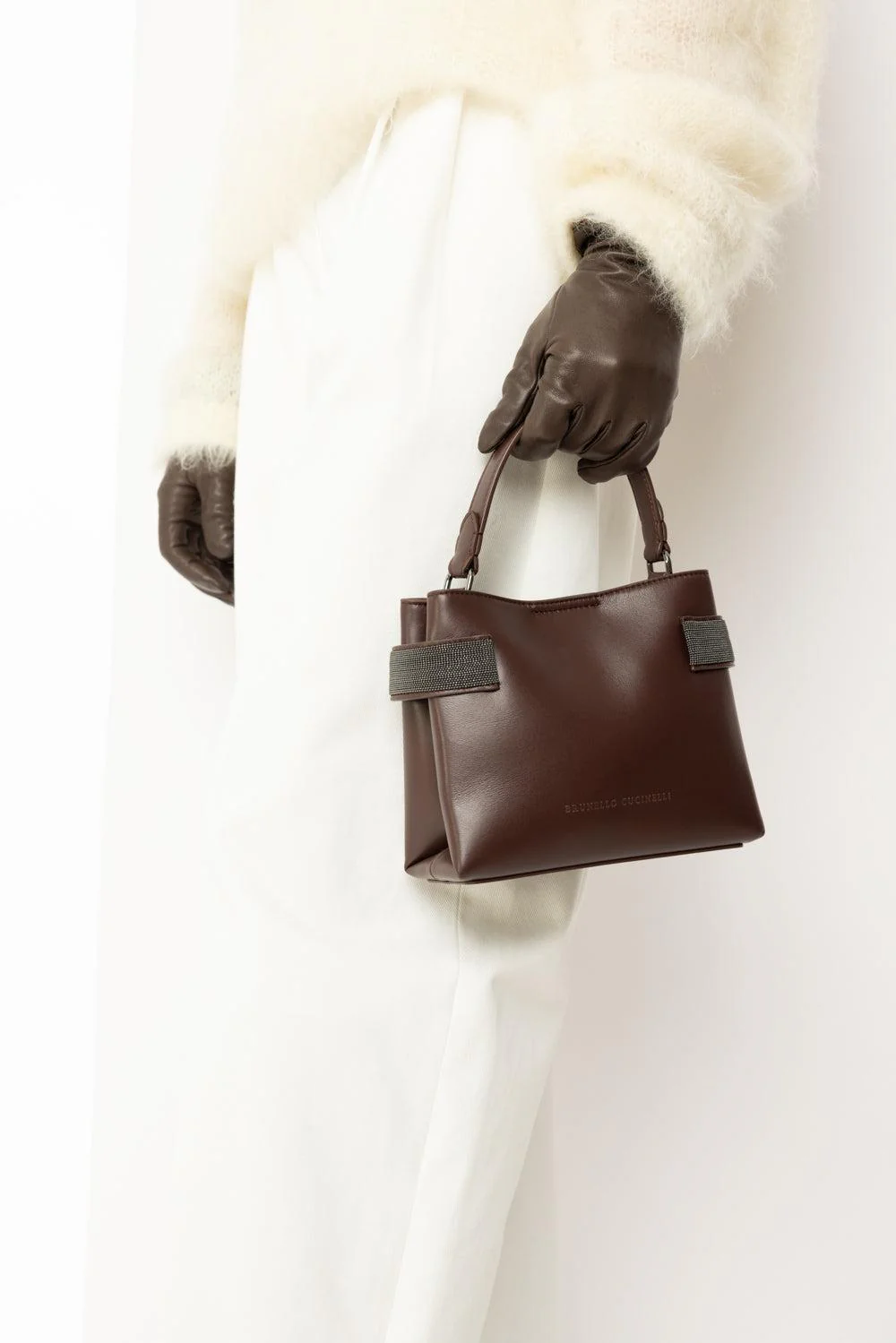 Mini Top Handle Tote Bag - Burgundy - Image 4