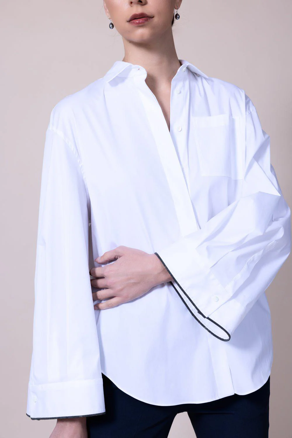 Monili Trim Bell Sleeve Blouse - Image 5