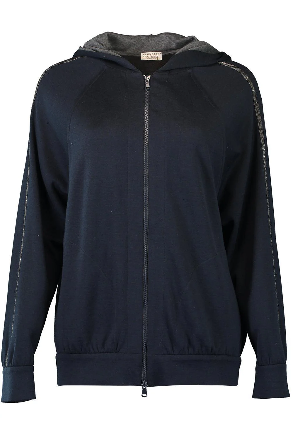 Monili Trim Zip Cardigan