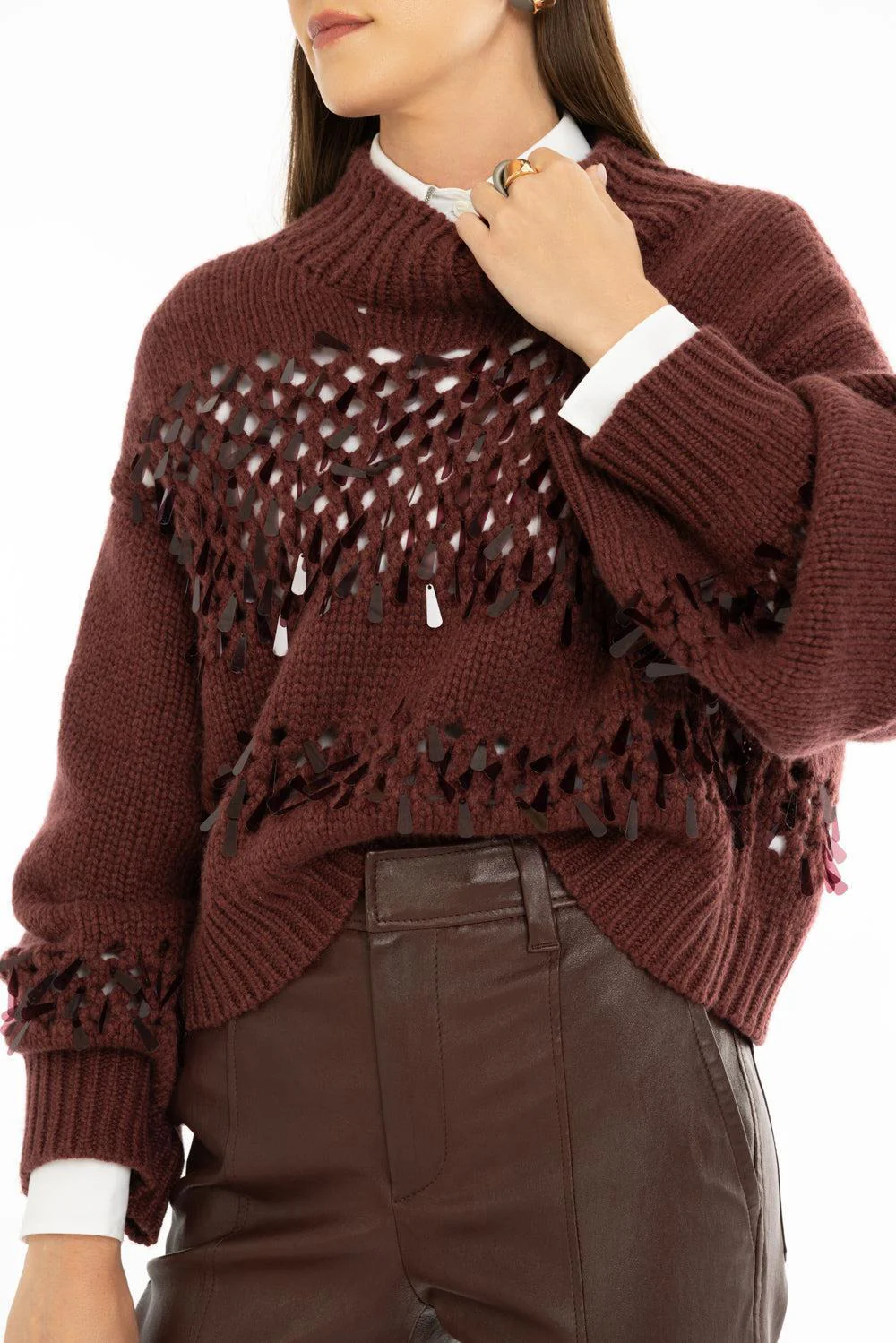Net Stitch Embroidered Sweater - Image 3