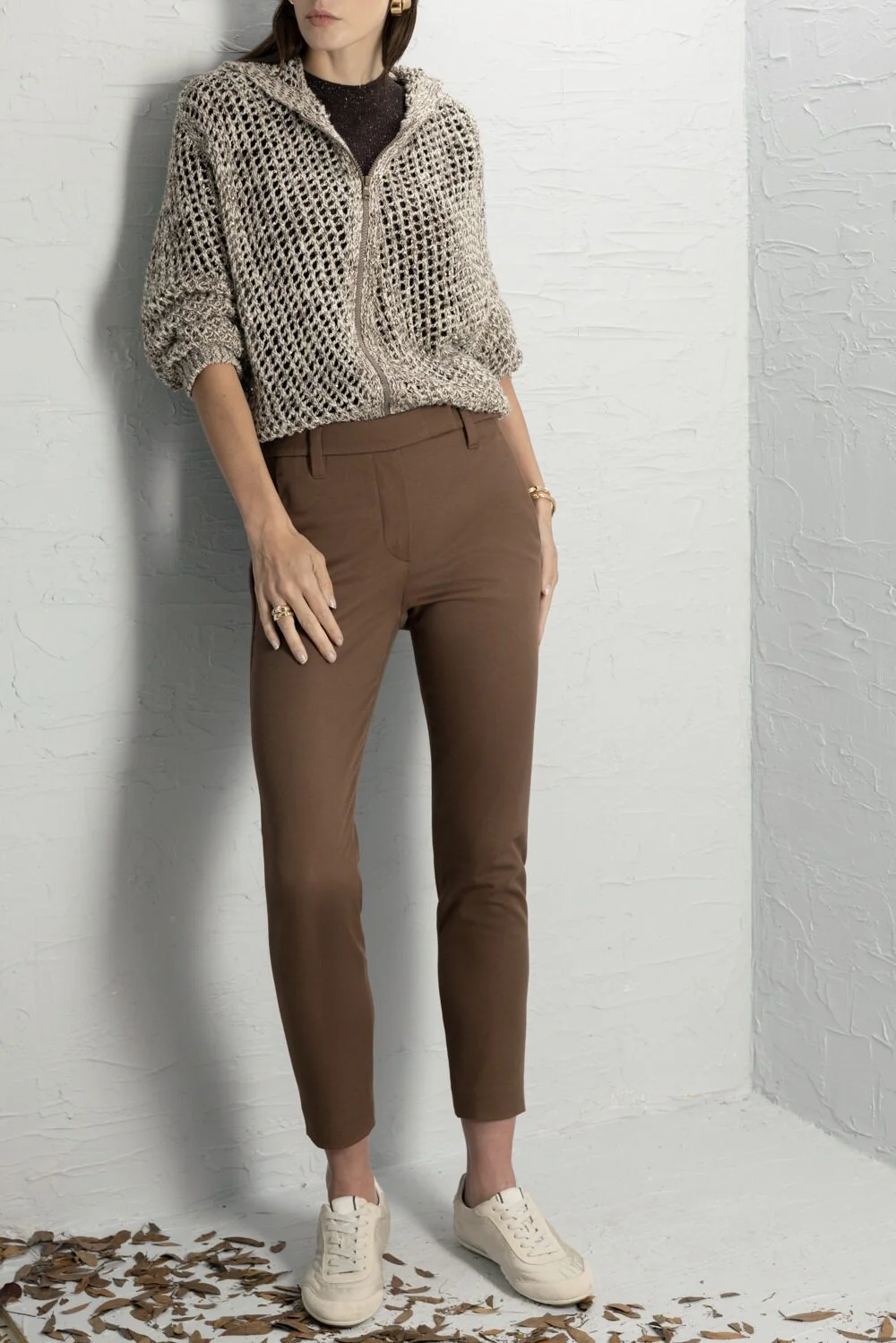 Open Weave Zip Cardigan - Image 2