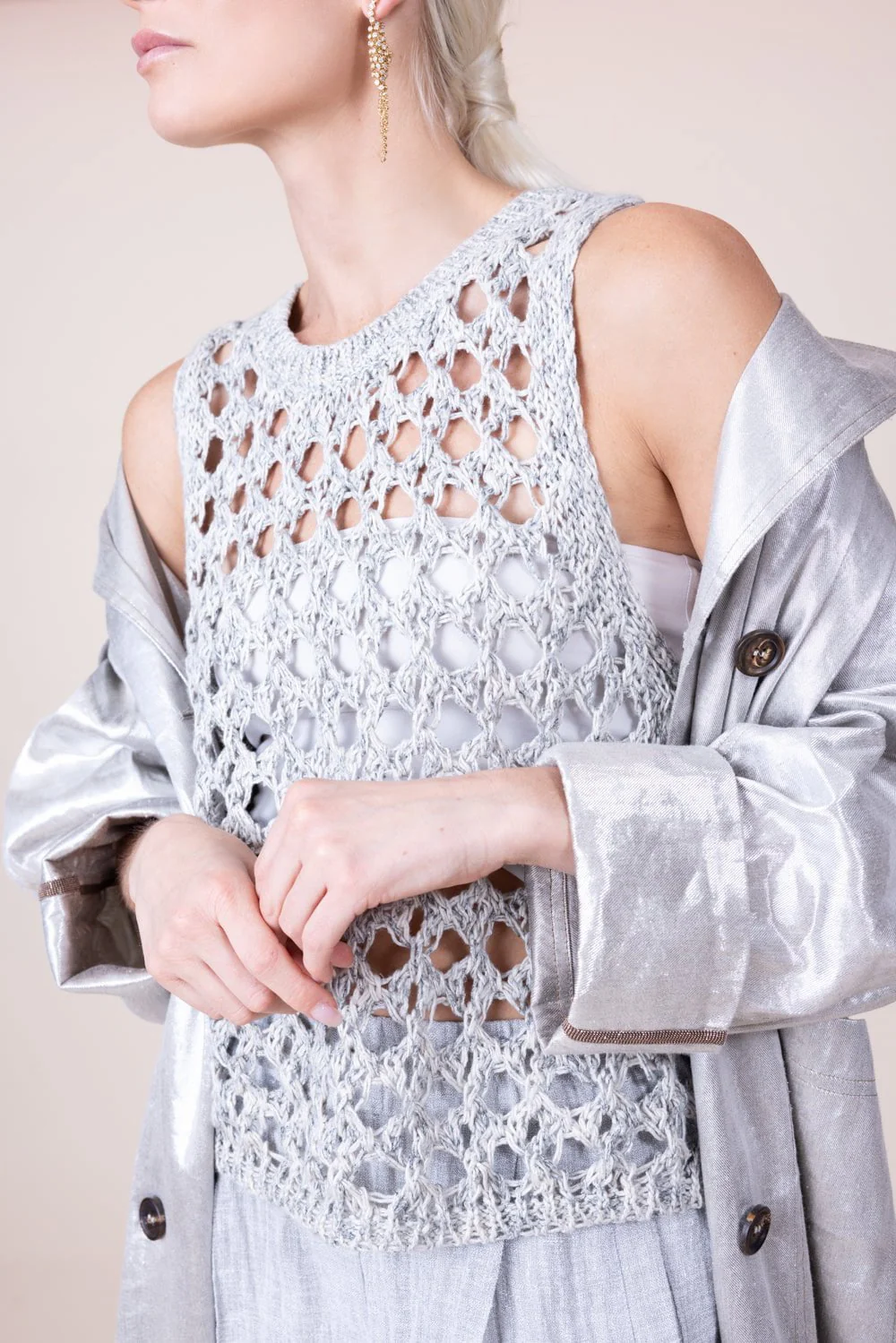 Openwork Knit Tank - Image 2