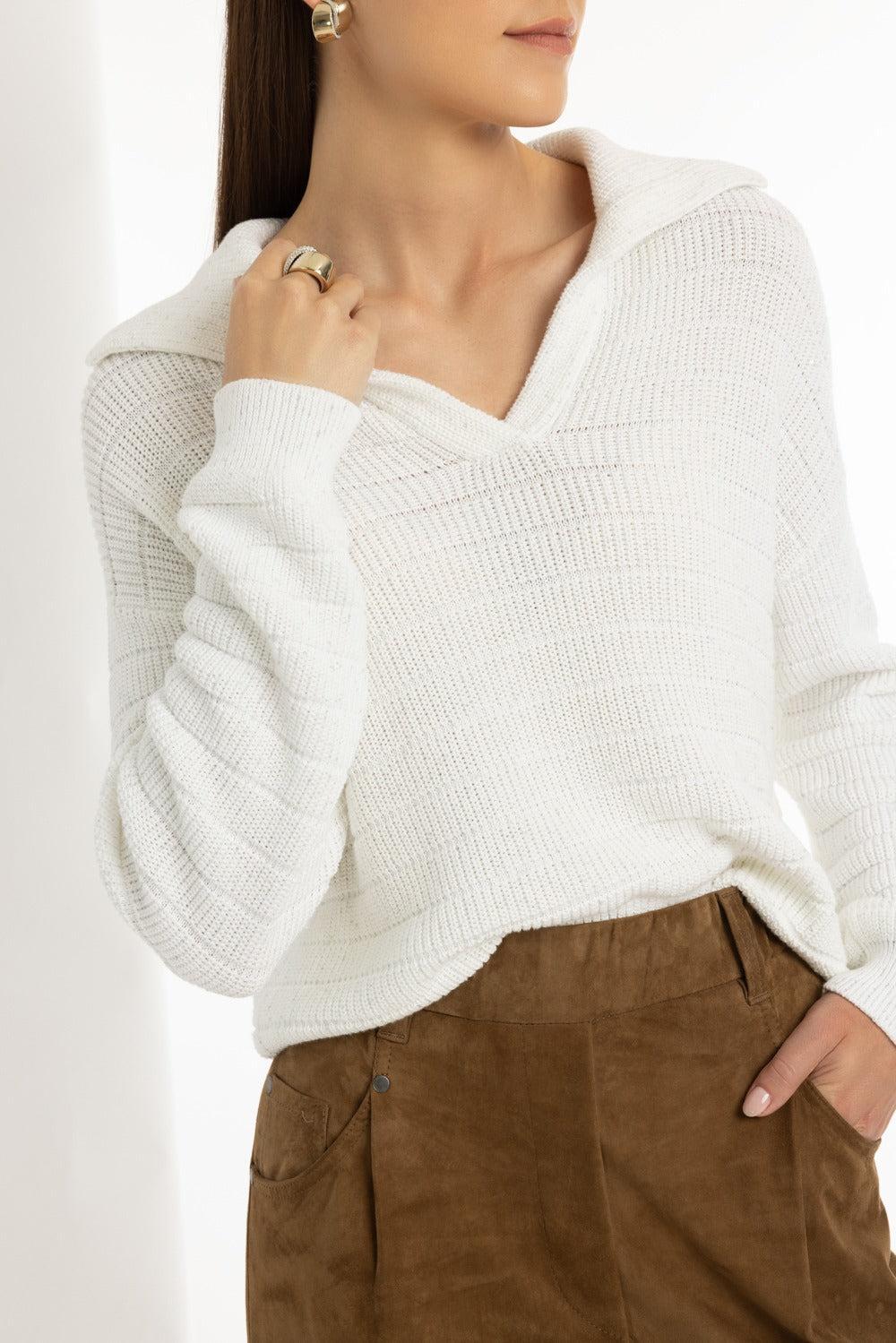 Pailette English Rib Collar Pullover - Image 3