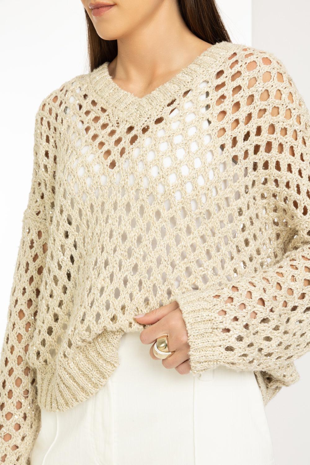 Pailette V-Neck Sweater - Image 3