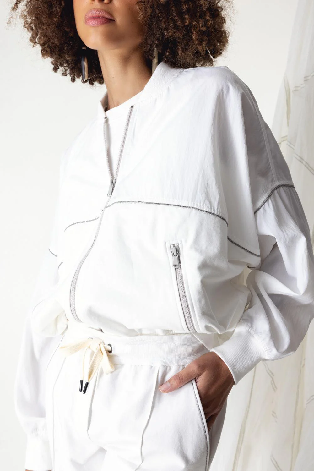 Precious Zipper Hooded Sweatshirt - Image 3