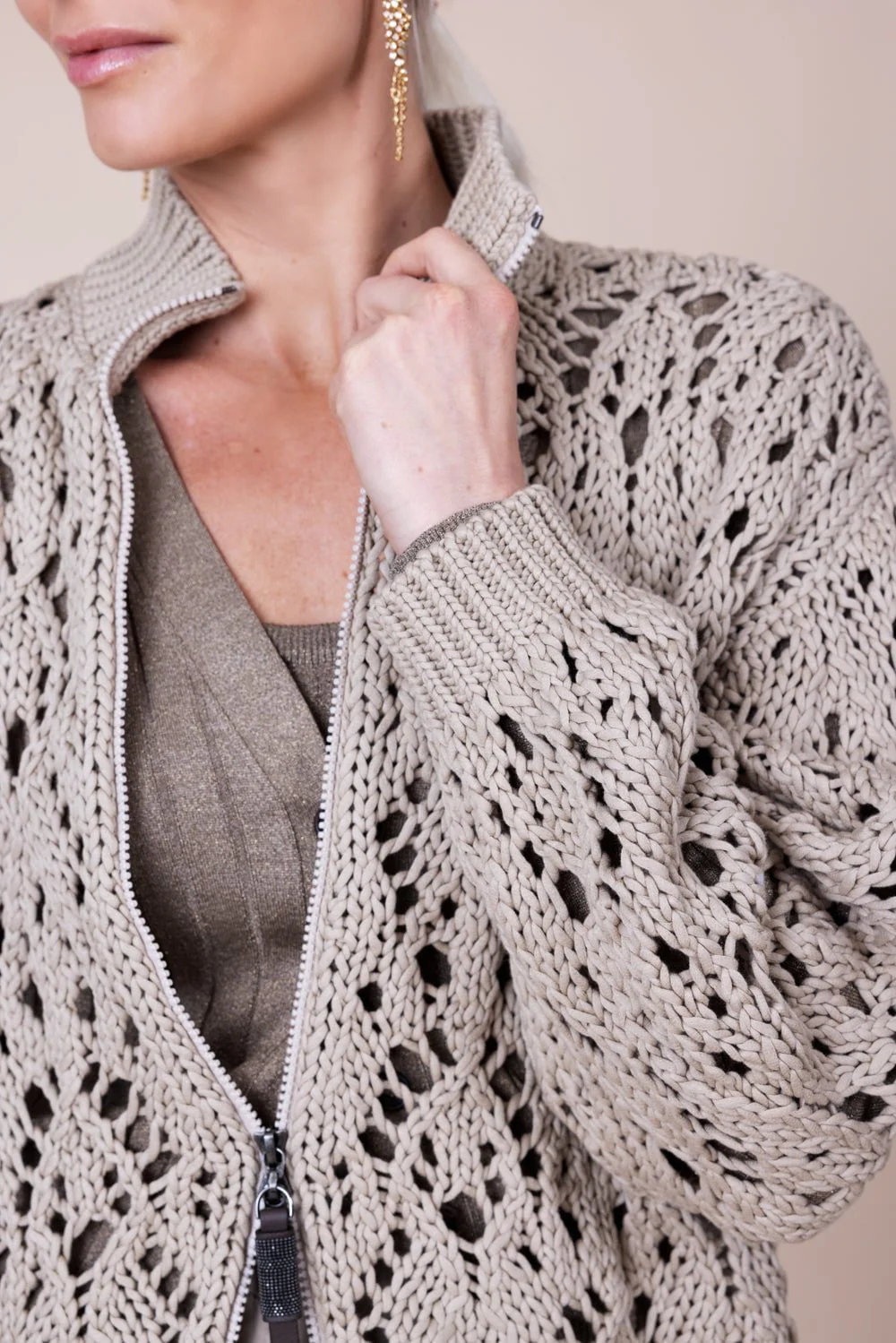 Precious Zipper Pull Cardigan - Image 3