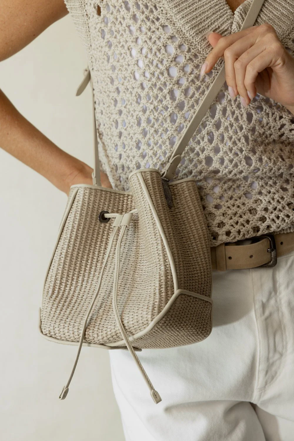 Raffia Bucket Bag - Image 3