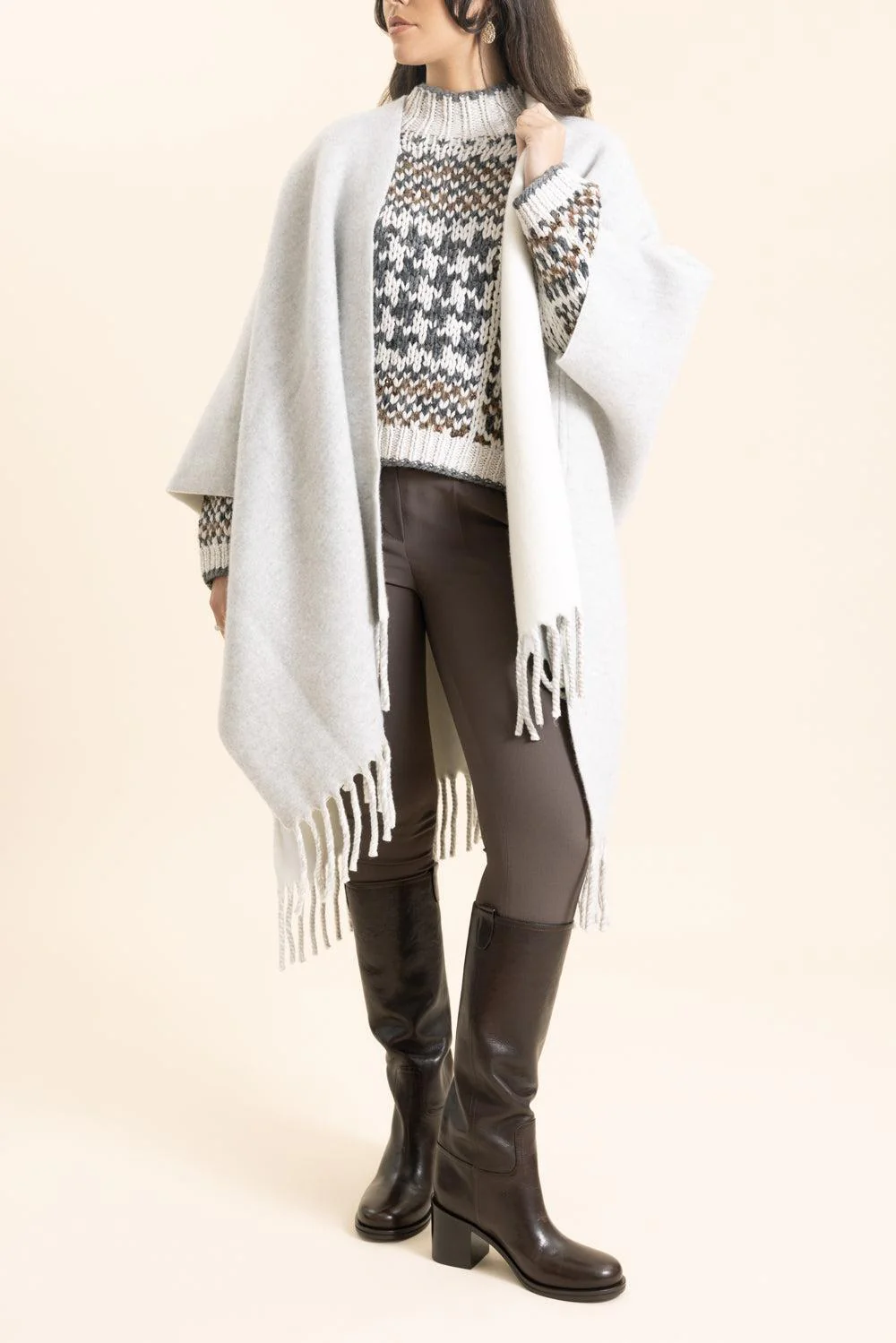 Reversible Double Knit Poncho - Image 2