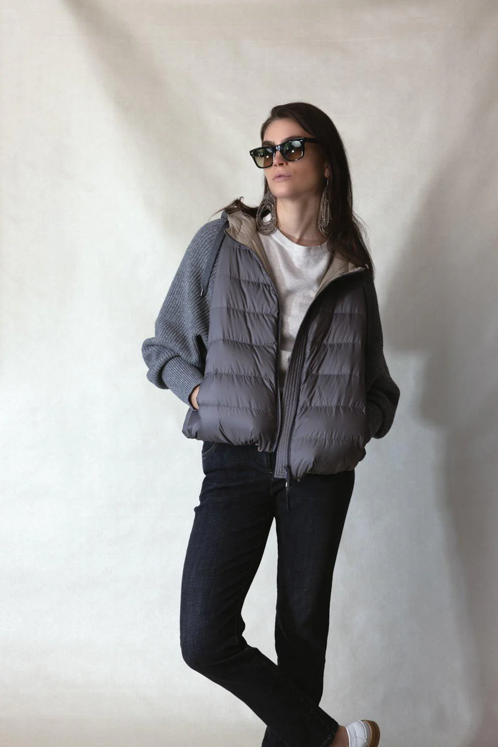 Ribbed Sleeve Padded Vest - Image 3