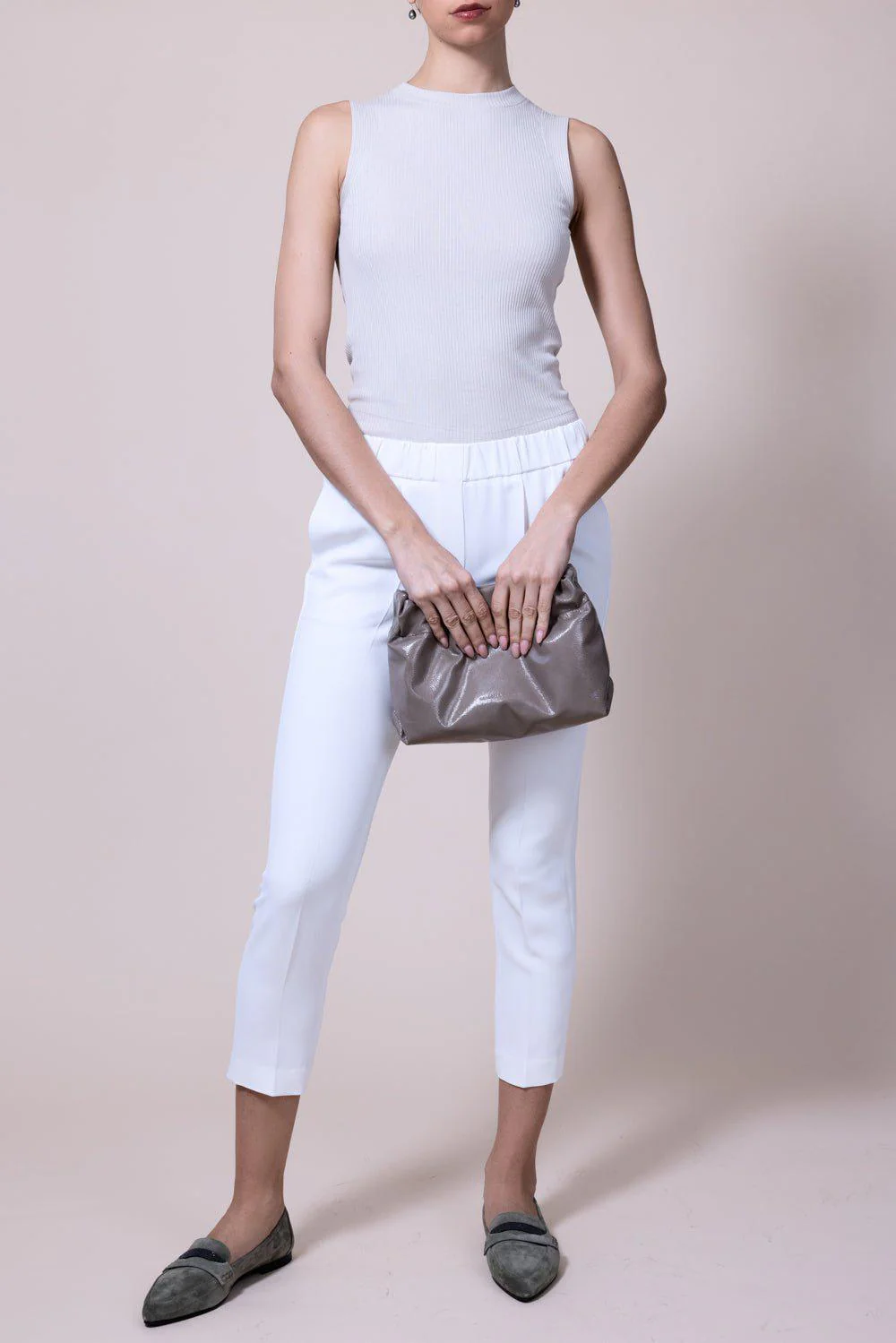 Ribbed Tank - Beige - Image 3