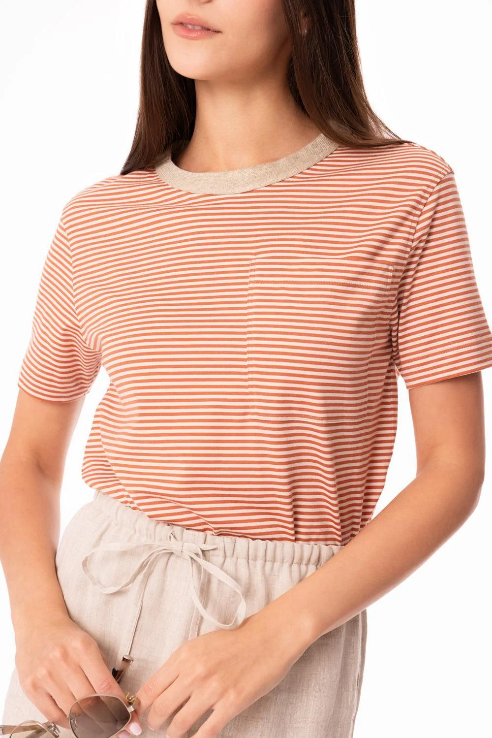 Round Collar Striped T-Shirt - Image 3