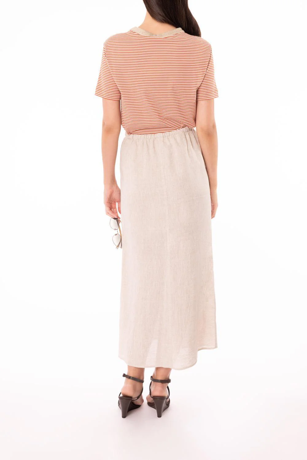 Round Collar Striped T-Shirt - Image 4