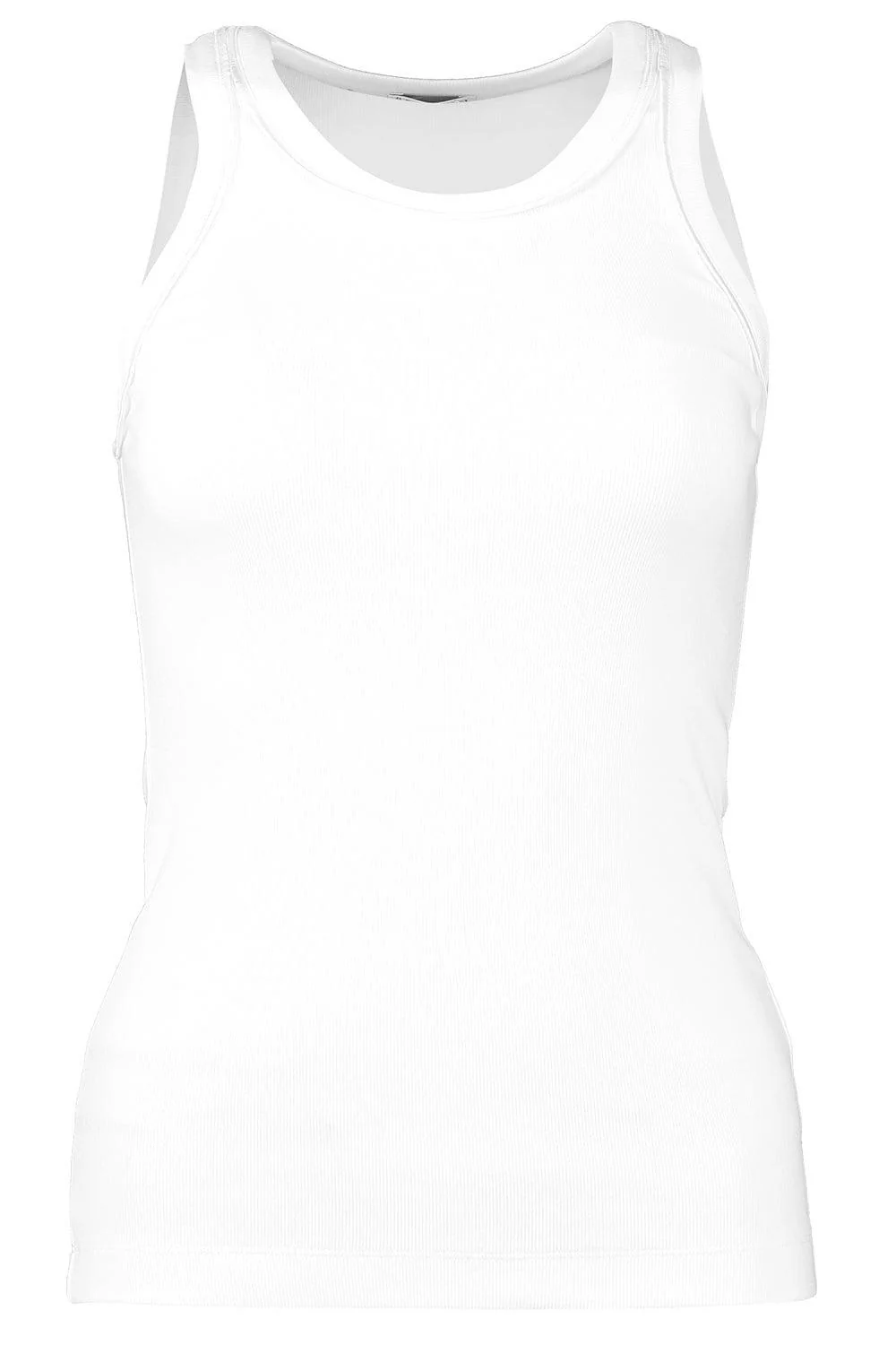 Satin Trim Tank - Bianco