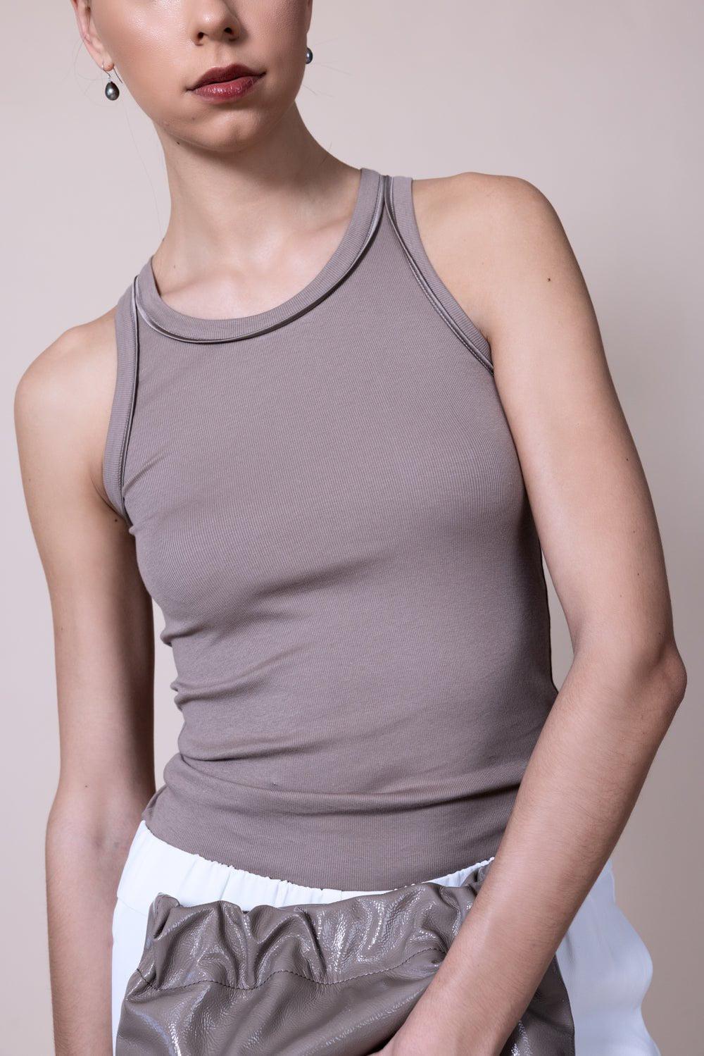 Satin Trim Tank - Coyote - Image 3