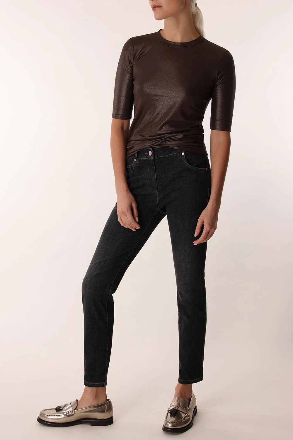 Short Sleeve Lurex Top - Image 2
