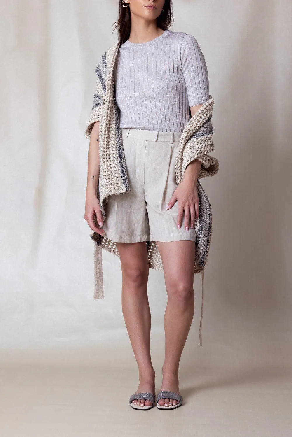 Short Sleeve Lurex Top - Image 3