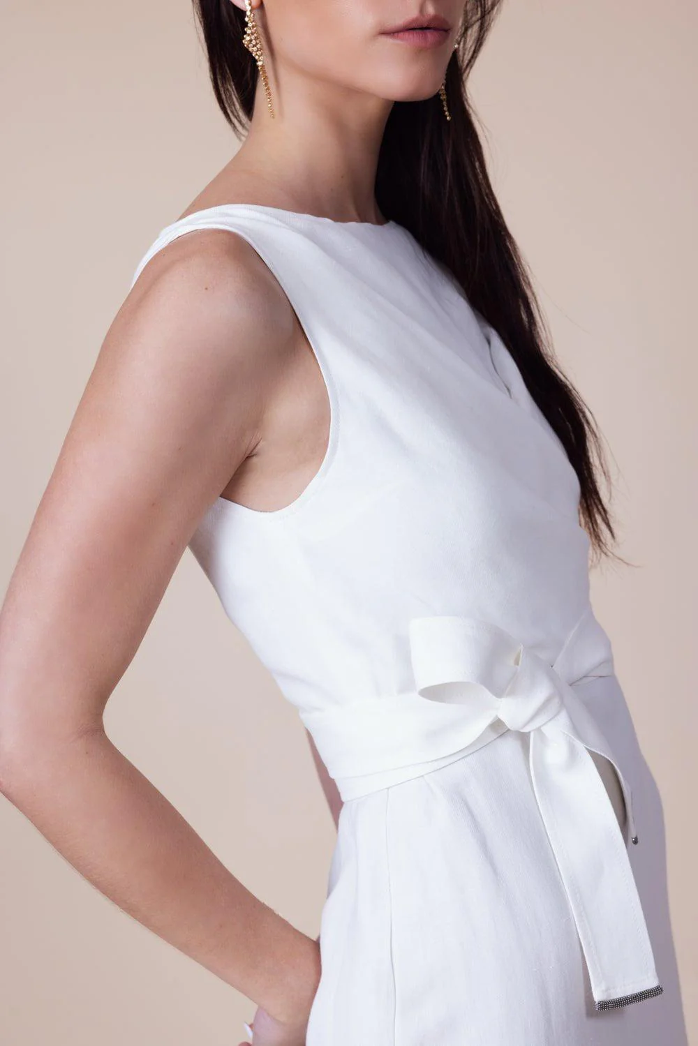 Sleeveless Midi Wrap Dress - Image 3