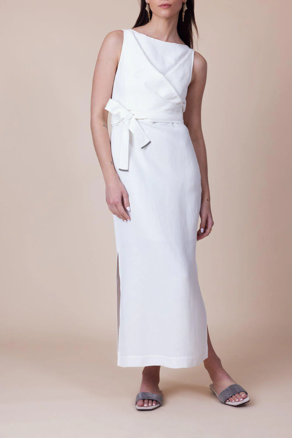 Sleeveless Midi Wrap Dress - Image 4