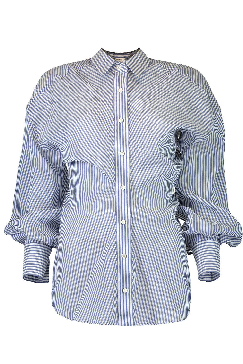 Snipped Waist Pinstripe Blouse