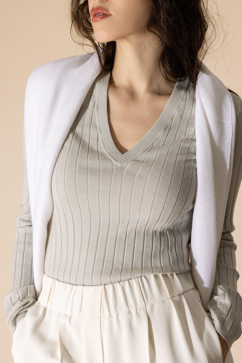 Sparkling Rib Knit Sweater - Image 3