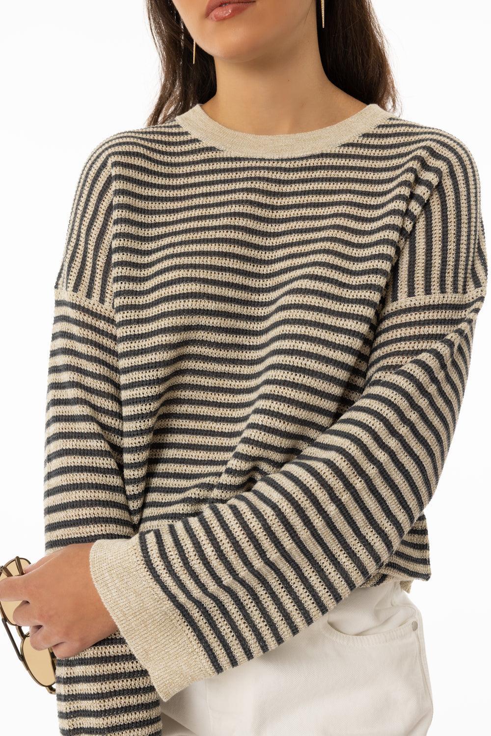 Sparkling Summer Striped Sweater - Image 2