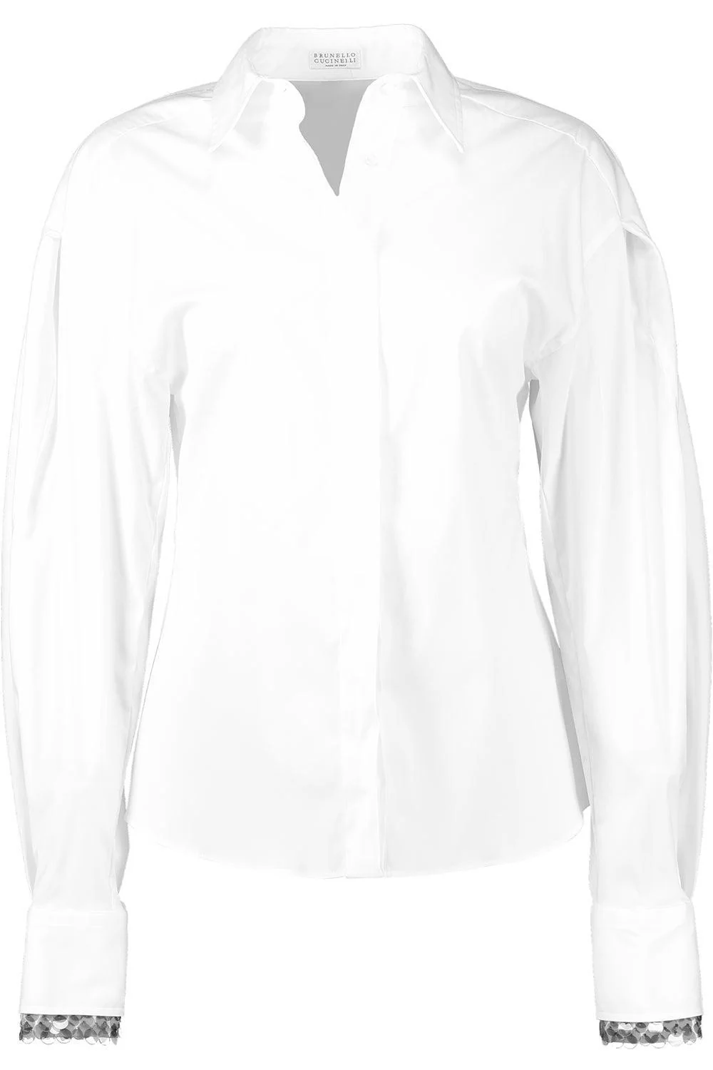 Stretch Sequin Trim Blouse