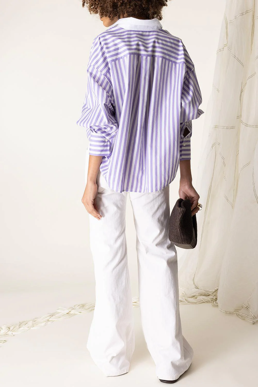 Striped Logo Shirt - Panama Lilac - Image 4