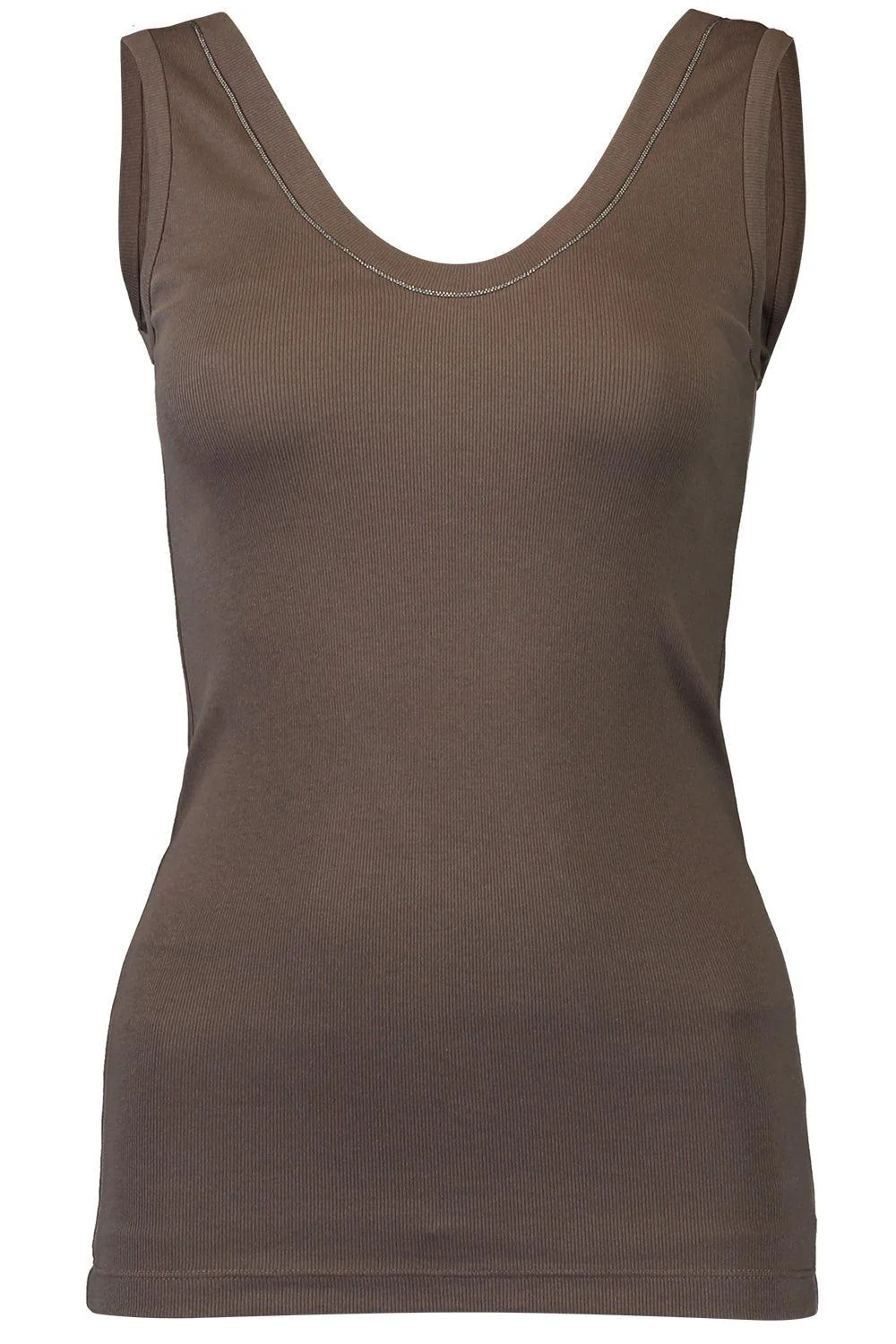 Monili Trim Tank - Dark Brown