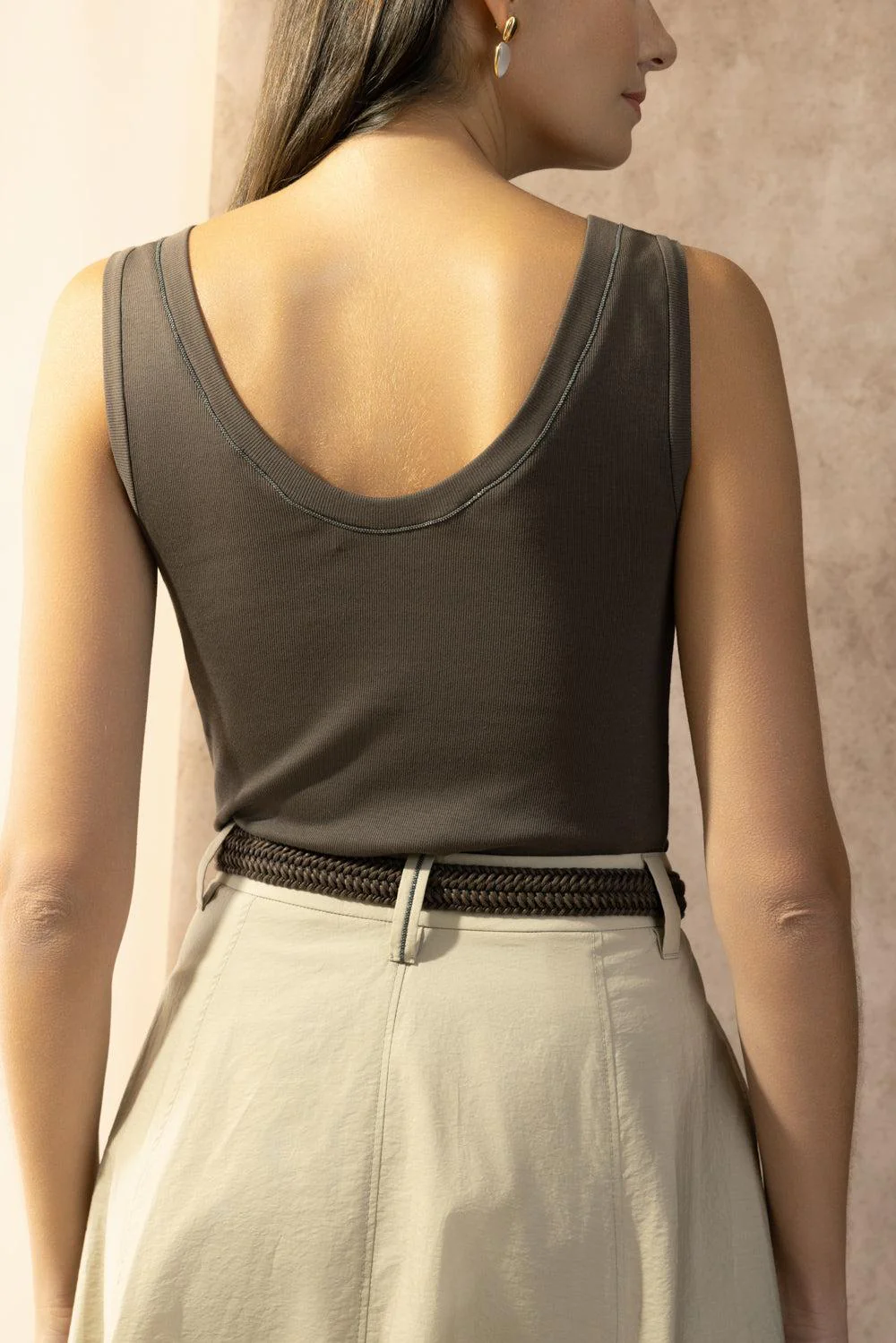 Monili Trim Tank - Dark Brown - Image 4