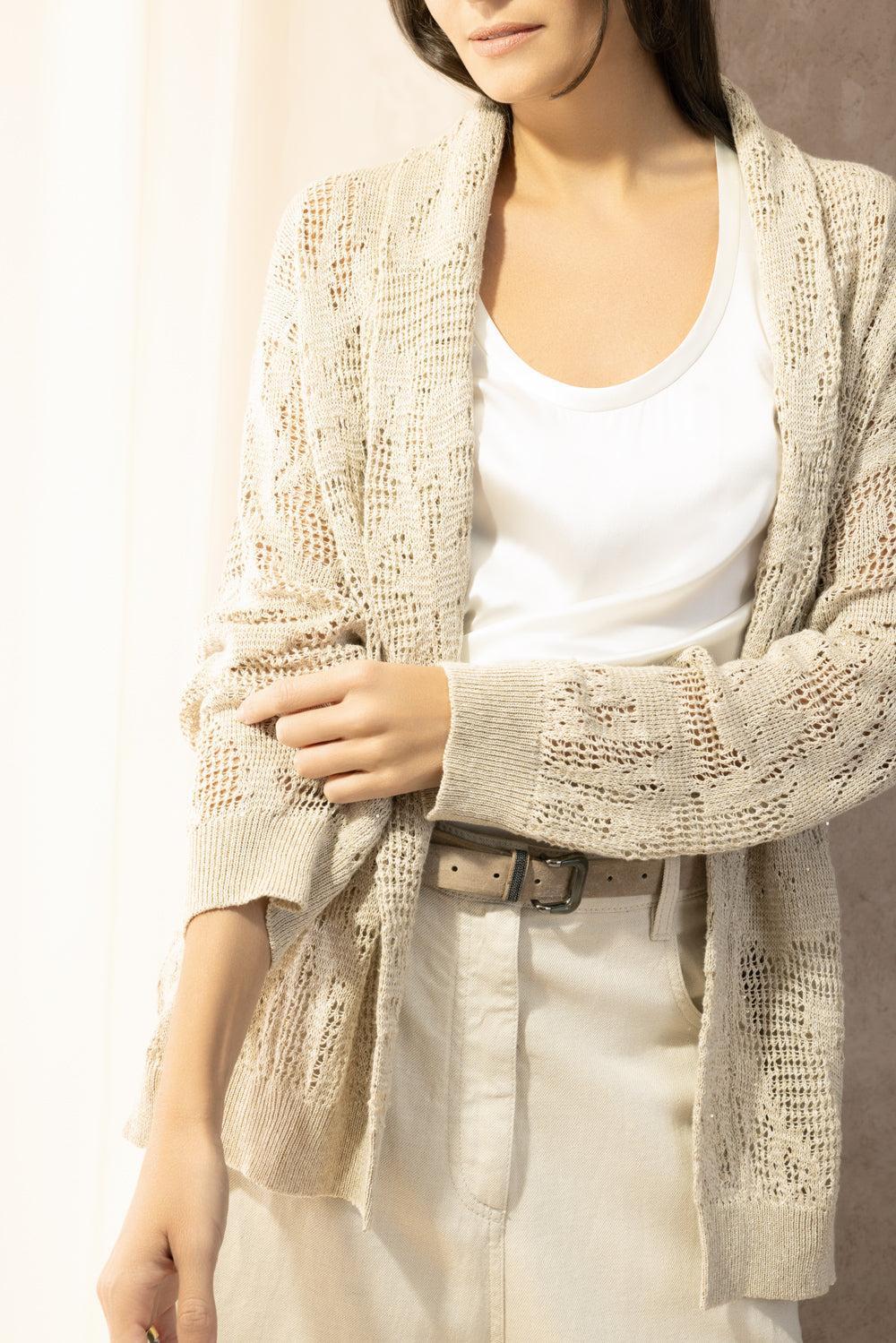 Water Leaves Embroidered Cardigan - Image 3