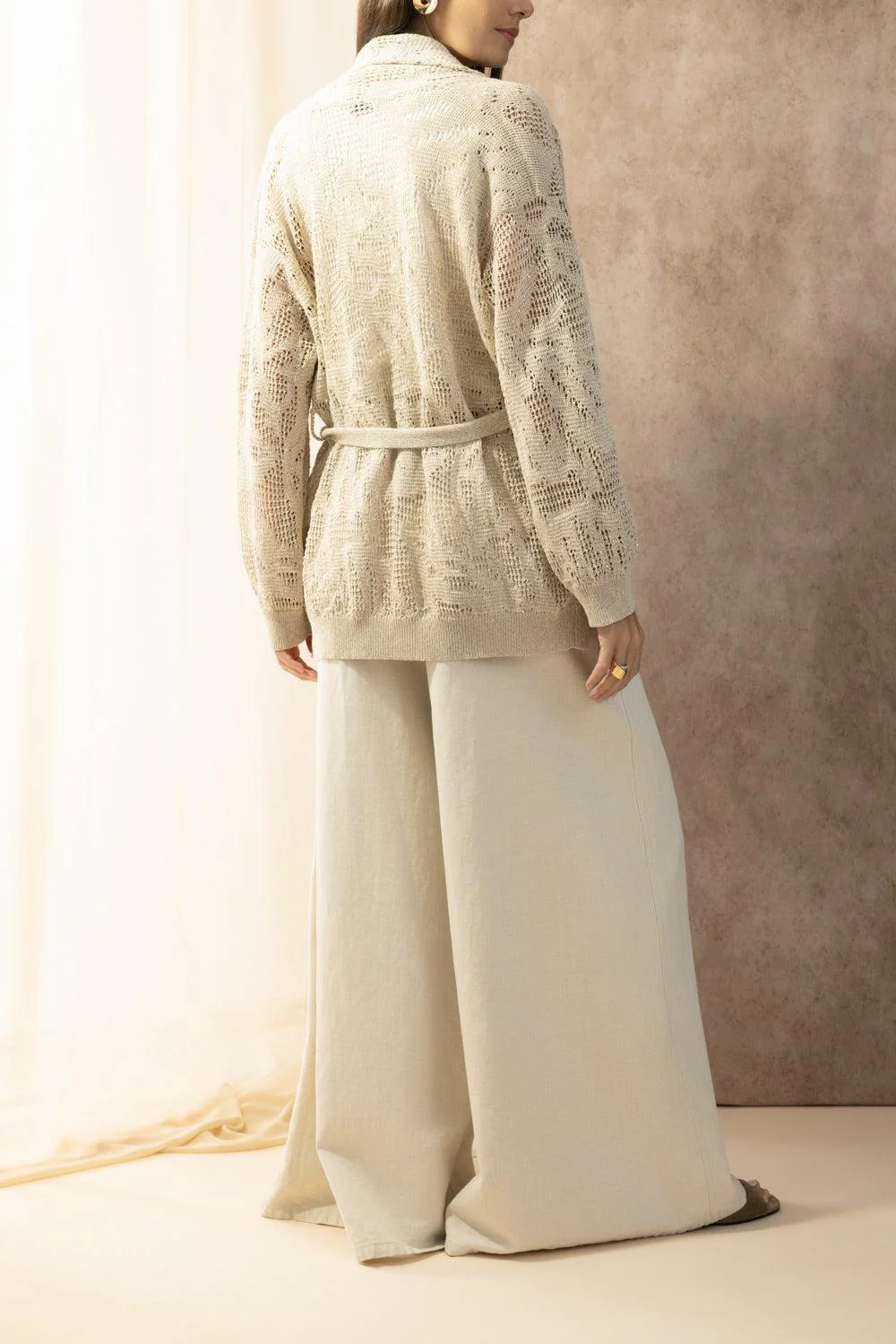 Water Leaves Embroidered Cardigan - Image 4