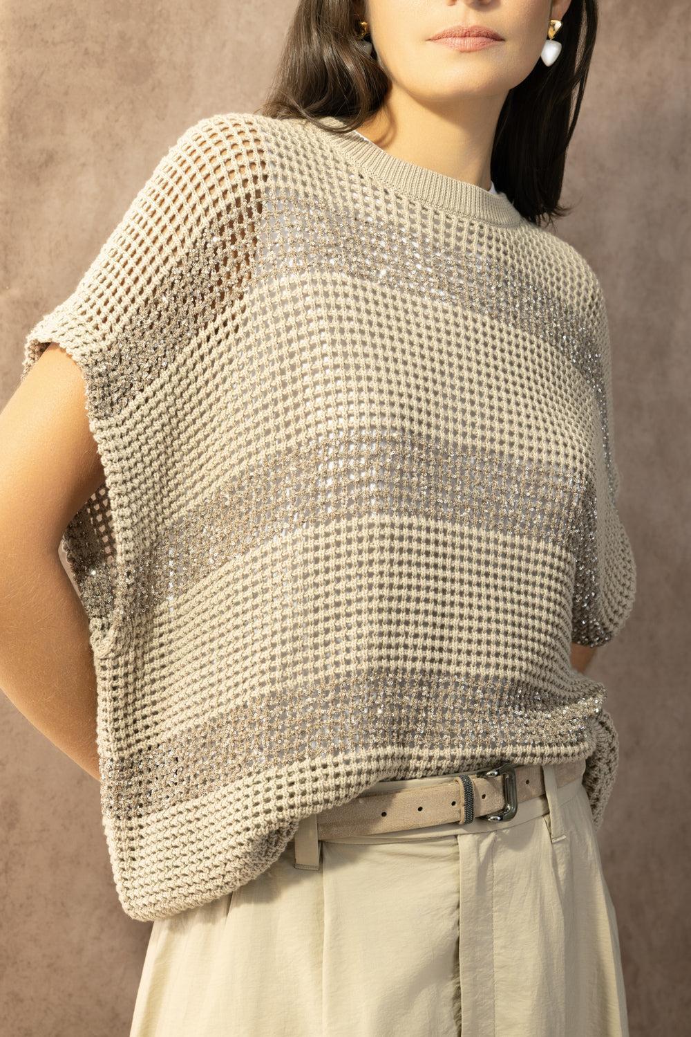 Water Reflection Kimono Crewneck - Dark Sand - Image 3
