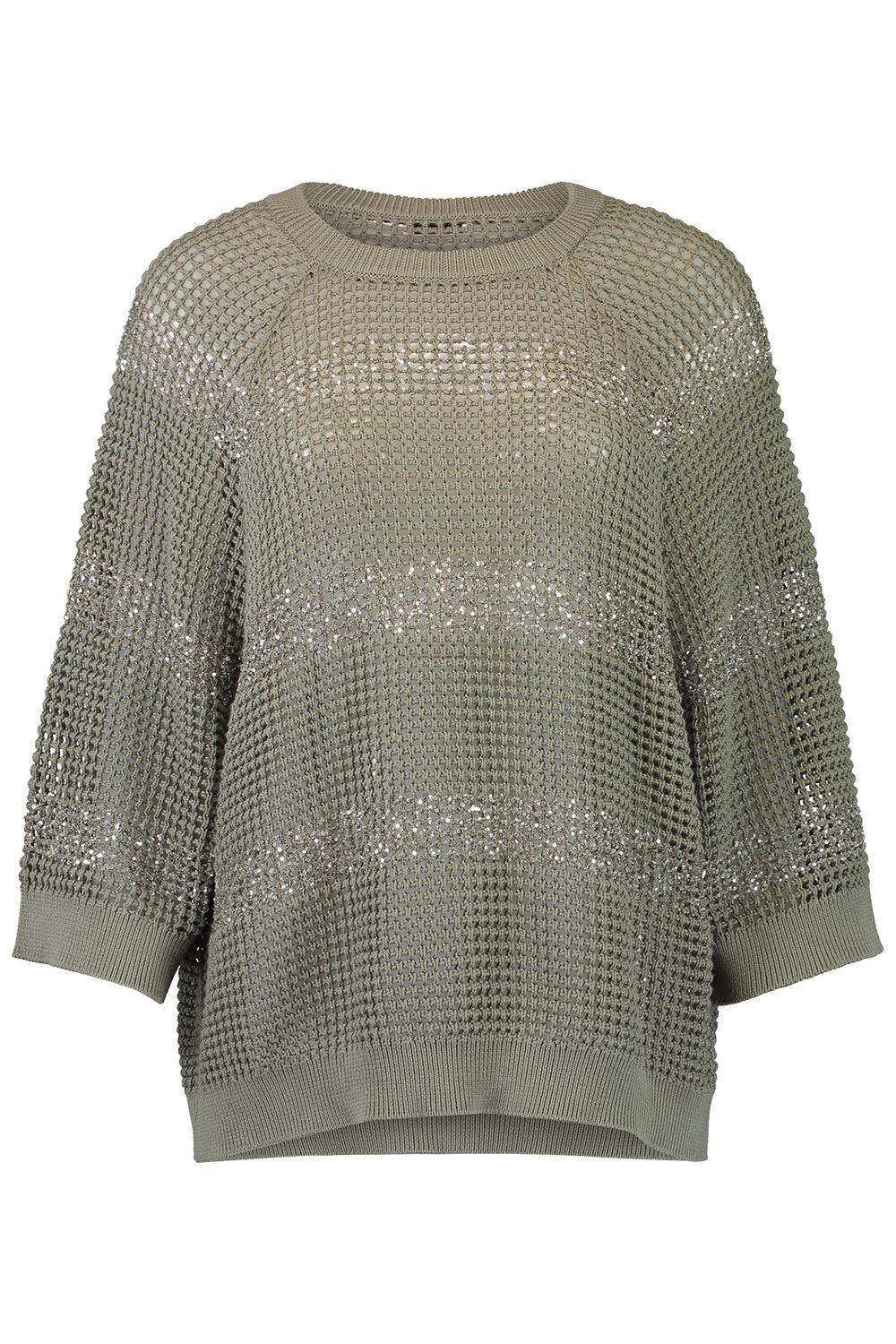 Water Reflection Kimono Crewneck - Khaki Rosemary