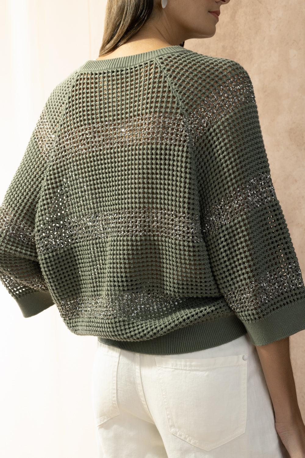 Water Reflection Kimono Crewneck - Khaki Rosemary - Image 4