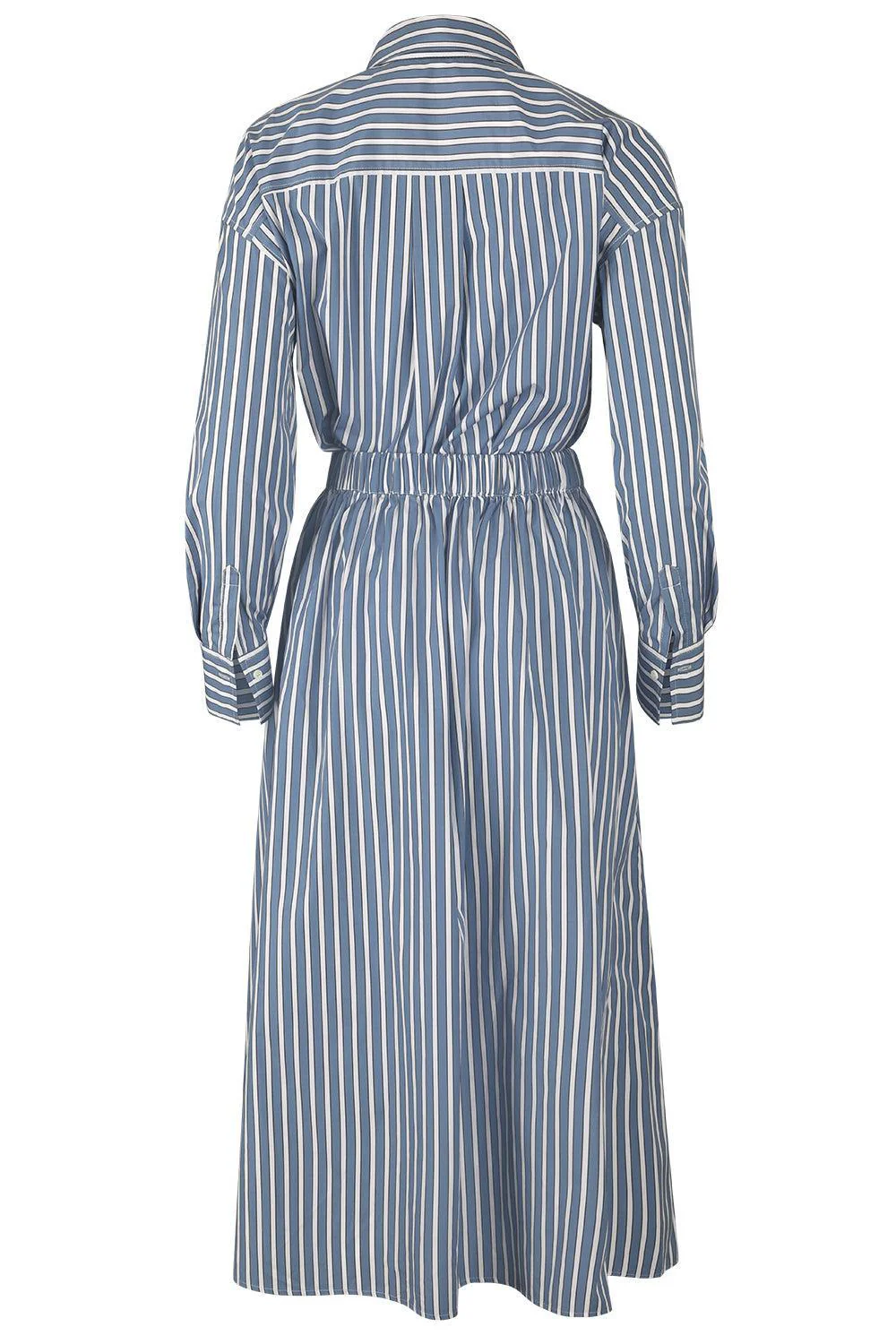 Wide Stripe Skirt Overlay Shirt Dress - Image 5