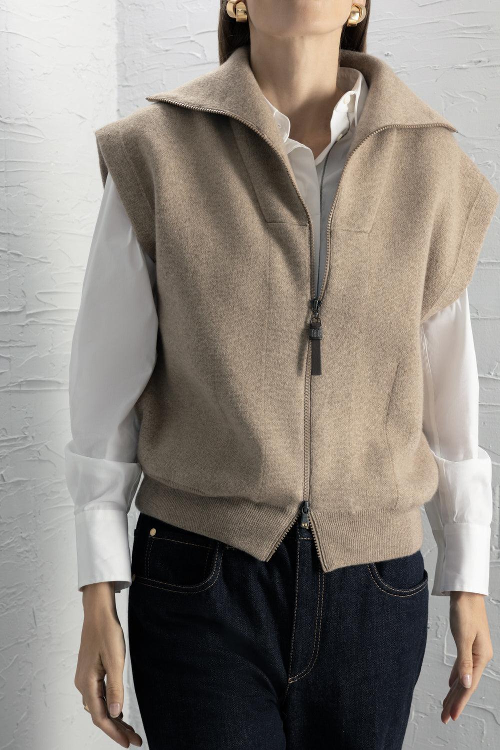 Zip Front Cardigan Vest - Image 2