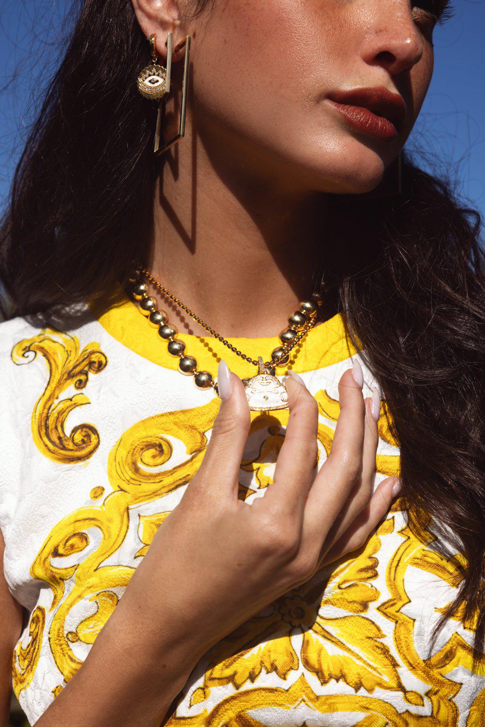 8mm Hammered Ball Chain Necklace - Image 3