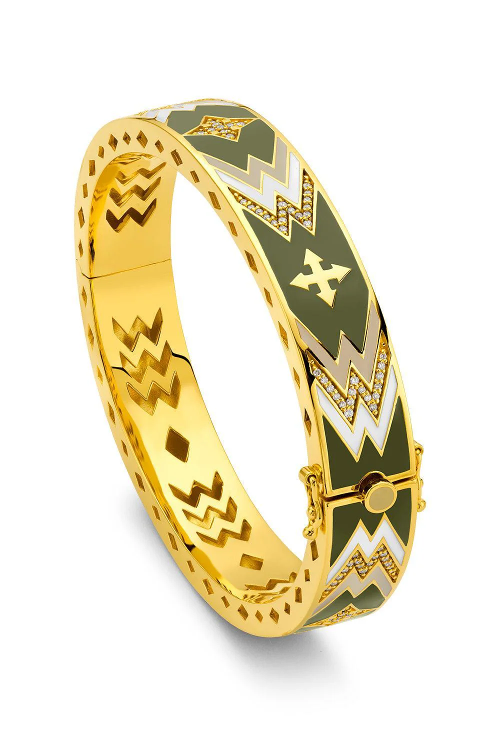 Army Green Cross Bangle Bracelet