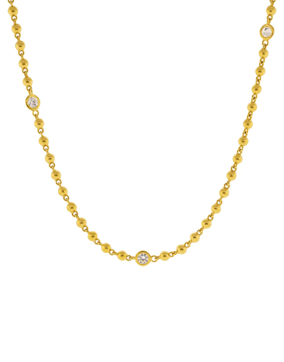 Ball Chain Diamond Necklace - 18in