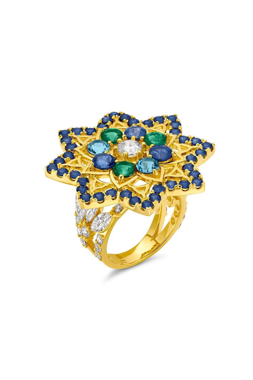 Blue Sapphire Mandala Stare Ring - Image 6