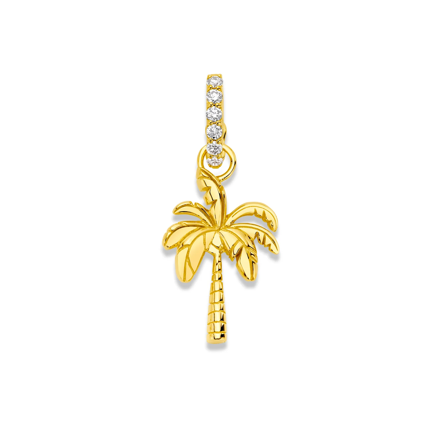 Diamond Baby Puffy Palm Tree Pendant