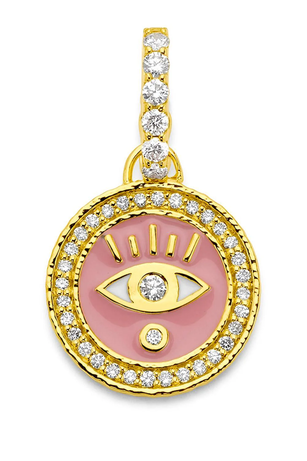 Diamond Bubblegum Evil Eye Pendant