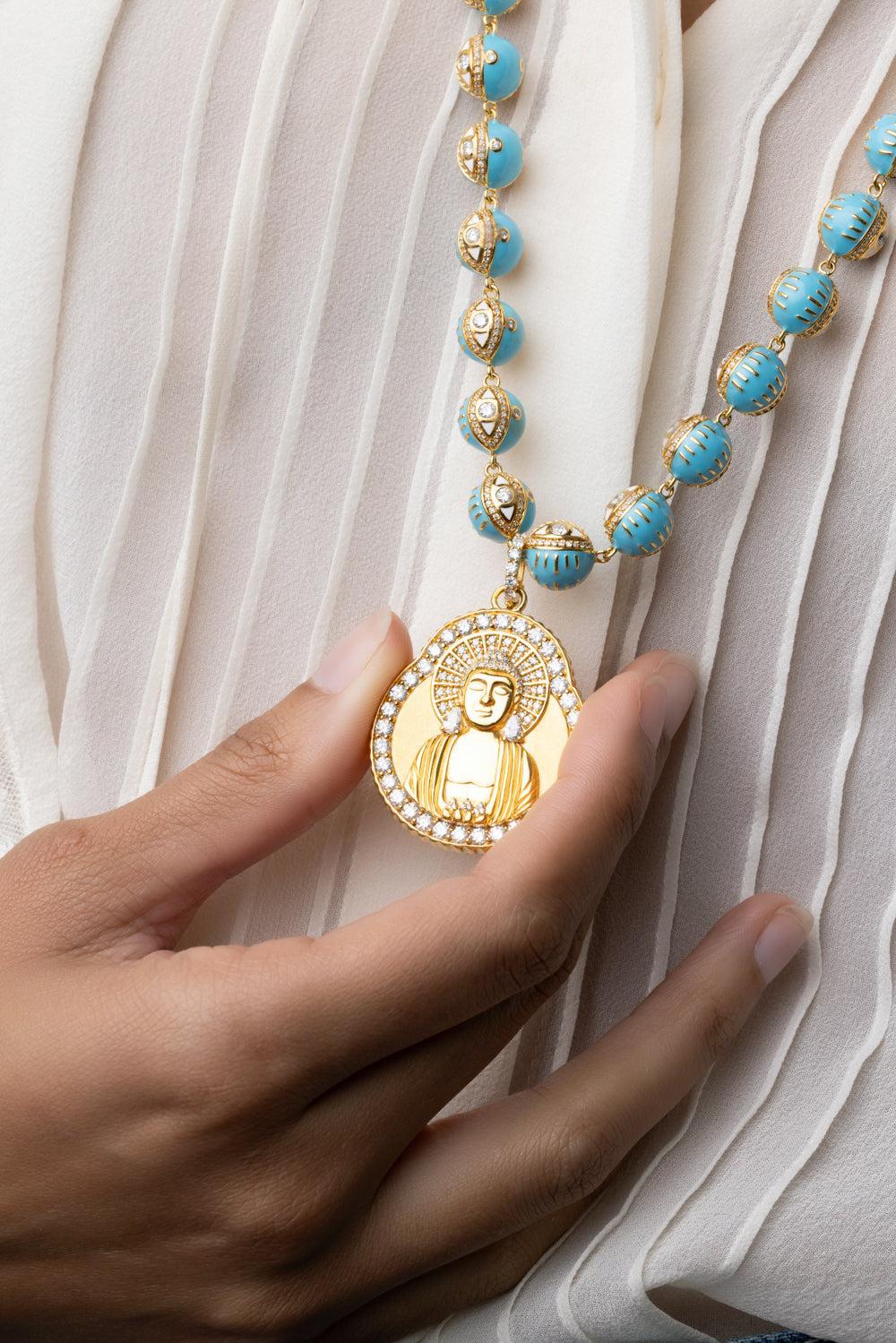 Diamond Buddha Coin Pendant - Image 3