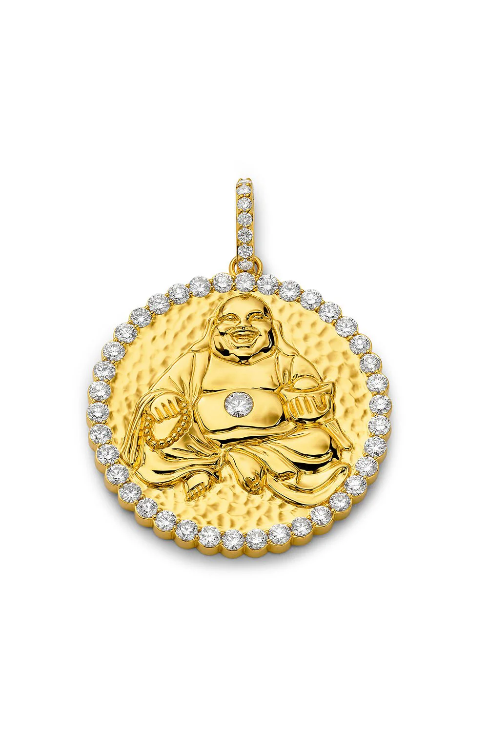 Scalloped Edge Happy Buddha Pendant