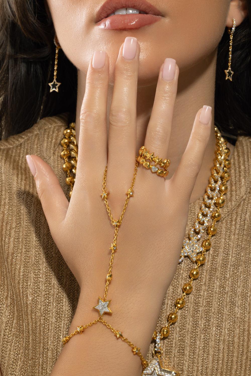 Diamond Kite Star Hand Chain Bracelet - Image 2
