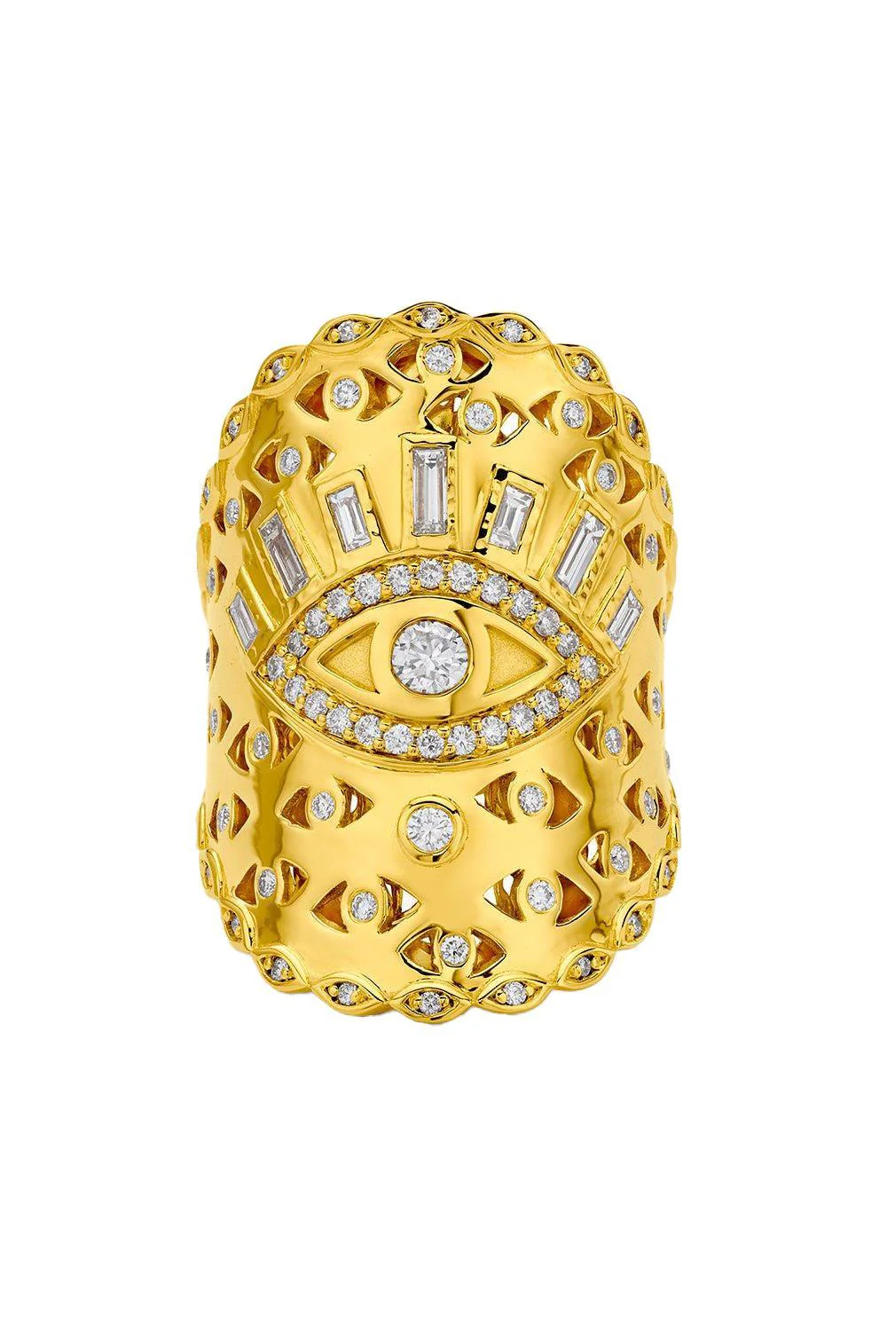 Evil Eye Diamond Wrap Ring