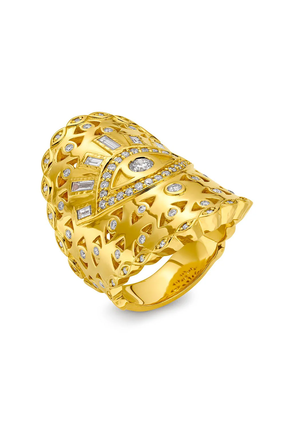 Evil Eye Diamond Wrap Ring - Image 5