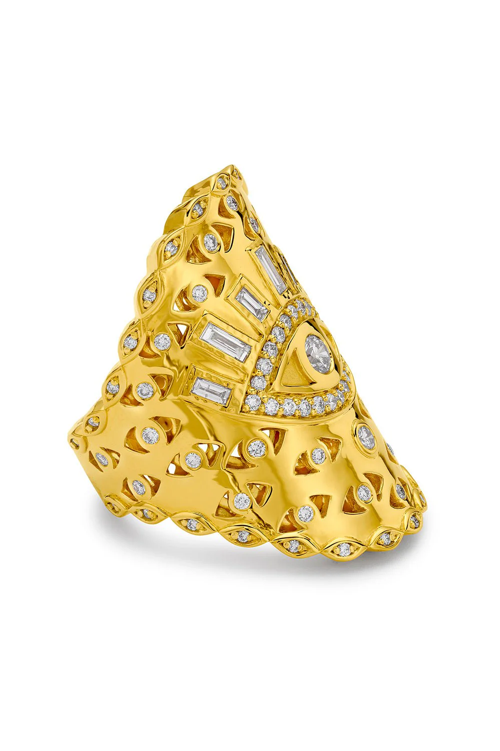 Evil Eye Diamond Wrap Ring - Image 6